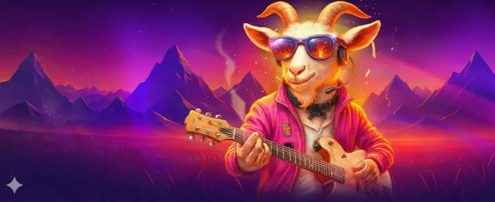 Attraktiver Willkommensbonus-Banner für das Goat Spins Casino